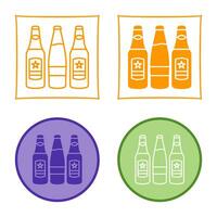 icono de vector de botellas de cerveza