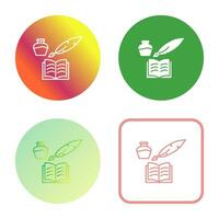 Unique Quill and Book Vector Icon