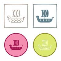 Viking Ship Vector Icon