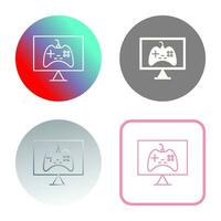 icono de vector de juegos en línea único