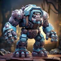 3d Robot cartoon gorilla full body photo