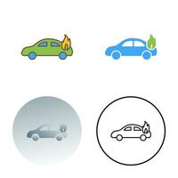 Unique Car on Fire Vector Icon