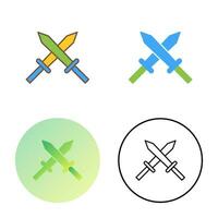 Unique Two Swords Vector Icon