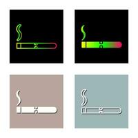 icono de vector de cigarro encendido único