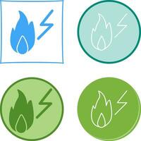 Unique Electricity Fire Vector Icon