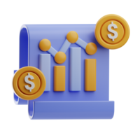 Bank report illustration 3d png