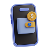 Digital wallet illustration 3d png