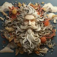 3d cartoon wind god photo