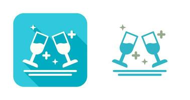 Two Glasses Romantic Vector Icon