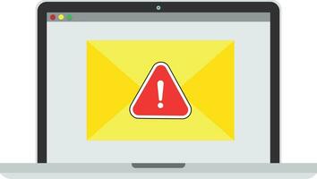 alerta de fraude. ataque de hackers y concepto de vector de seguridad web, estafa de phishing. seguridad de red e internet. ilustración vectorial