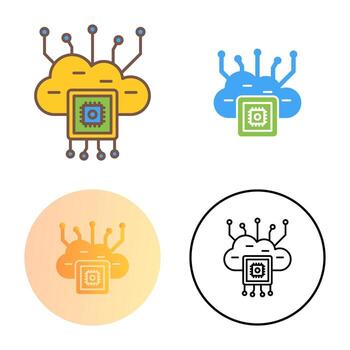 icono de vector de computación en la nube