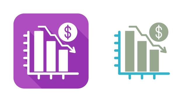 gráfico abajo vector icono