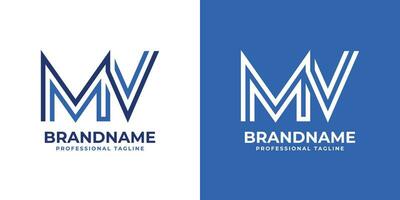Letter MV Line Monogram Logo, suitable for business with MV or VM initials. vector