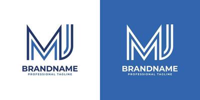 Letter MJ Line Monogram Logo, suitable for business with MJ or JM initials. vector
