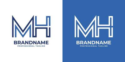 Letter MH Line Monogram Logo, suitable for business with MH or HM initials. vector