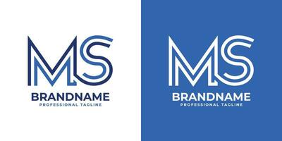 Letter MS Line Monogram Logo, suitable for business with MS or SM initials. vector