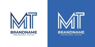 Letter MT Line Monogram Logo, suitable for business with MT or TM initials. vector