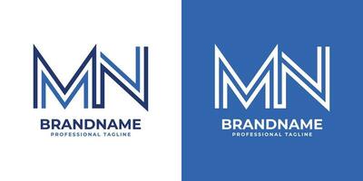 Letter MN Line Monogram Logo, suitable for business with MN or NM initials. vector