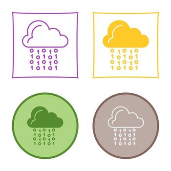 icono de vector de codificación de nube