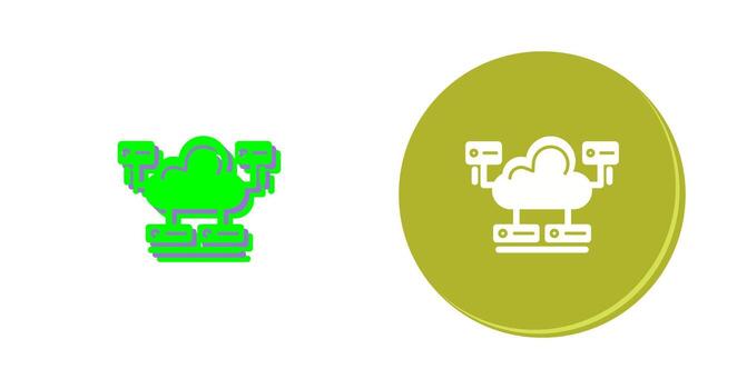 icono de vector de base de datos en la nube