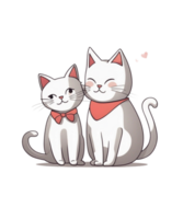 Free AI Generative Valentines Lover Cat Clipart Illustration for Print on Demand Business is Also perfect for any other project png