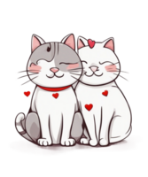 Free AI Generative Valentines Lover Cat Clipart Illustration for Print on Demand Business is Also perfect for any other project png