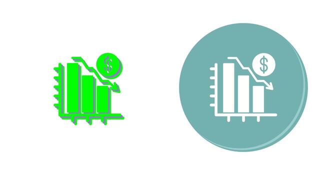 gráfico abajo vector icono