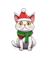 AI Generative Christmas Santa Cat Clipart Illustration for Print on Demand Business is Also perfect for any other project png