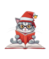 AI Generative Christmas Santa Cat Clipart Illustration for Print on Demand Business is Also perfect for any other project png