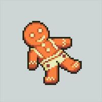 Pixel art illustration Gingerbread. Pixelated Gingerbread. Gingerbread pixelated for the pixel art game and icon for website and video game. old school retro. vector
