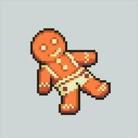 Pixel art illustration Gingerbread. Pixelated Gingerbread. Gingerbread pixelated for the pixel art game and icon for website and video game. old school retro. vector