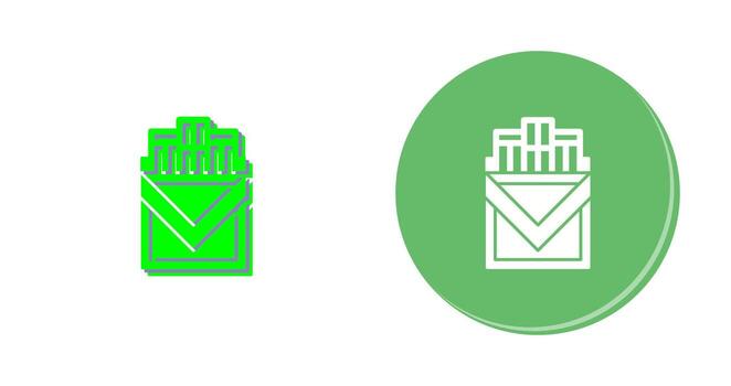 icono de vector de paquete de cigarrillos