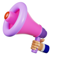 3d hand holding megaphone png