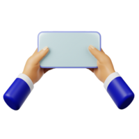 3d holding handphone with two hands png