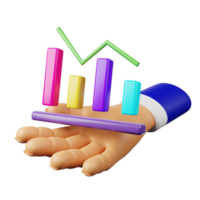 3d icon hand and candle chart png