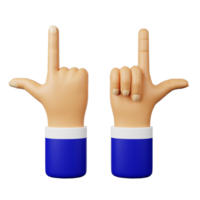 double hands pointing up 3d icon png