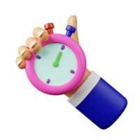 3d hand holding stopwatch png