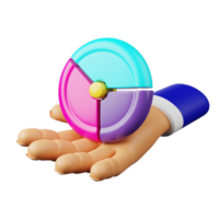 3d hand- met taart tabel png