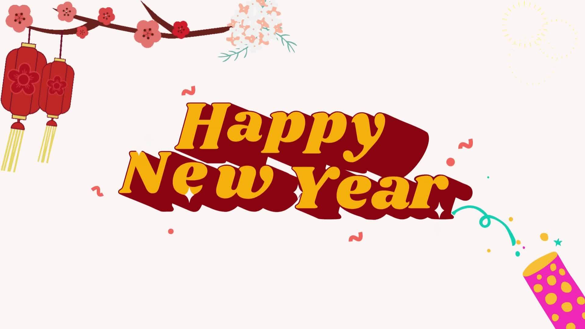 Happy new year video. animated video message 34114575 Stock Video at ...