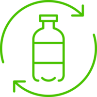 plastica bottiglia riciclare linea icona illustrazione png