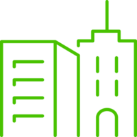 grön byggnad linje ikon illustration png