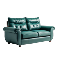 verzameling van luxueus elegant knus leer gevormde sofa met kussens geïsoleerd Aan transparant achtergrond PNG ai generatief