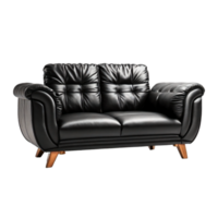 verzameling van luxueus elegant knus leer gevormde sofa met kussens geïsoleerd Aan transparant achtergrond PNG ai generatief