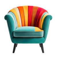 colorida retro vintage poltronas solteiro assento sofás isolado em transparente fundo png ai generativo