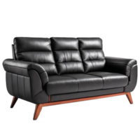 Sammlung von luxuriös elegant gemütlich Leder gemustert Sofa mit Kissen isoliert auf transparent Hintergrund png ai generativ