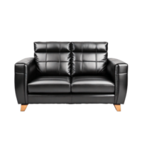 Sammlung von luxuriös elegant gemütlich Leder gemustert Sofa mit Kissen isoliert auf transparent Hintergrund png ai generativ