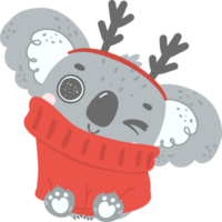 Cute Christmas Koala cartoon illustration png