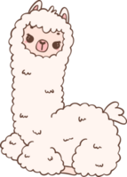 Cute Alpaca animal cartoon illustration png