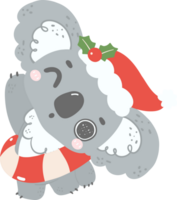 Cute Christmas Koala cartoon illustration png