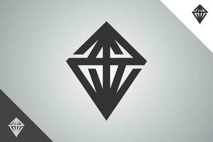 Diamond modern logotype. Perfect and minimal logo for business related to art, design and creativity industry. Isolated background. Vector eps 10.